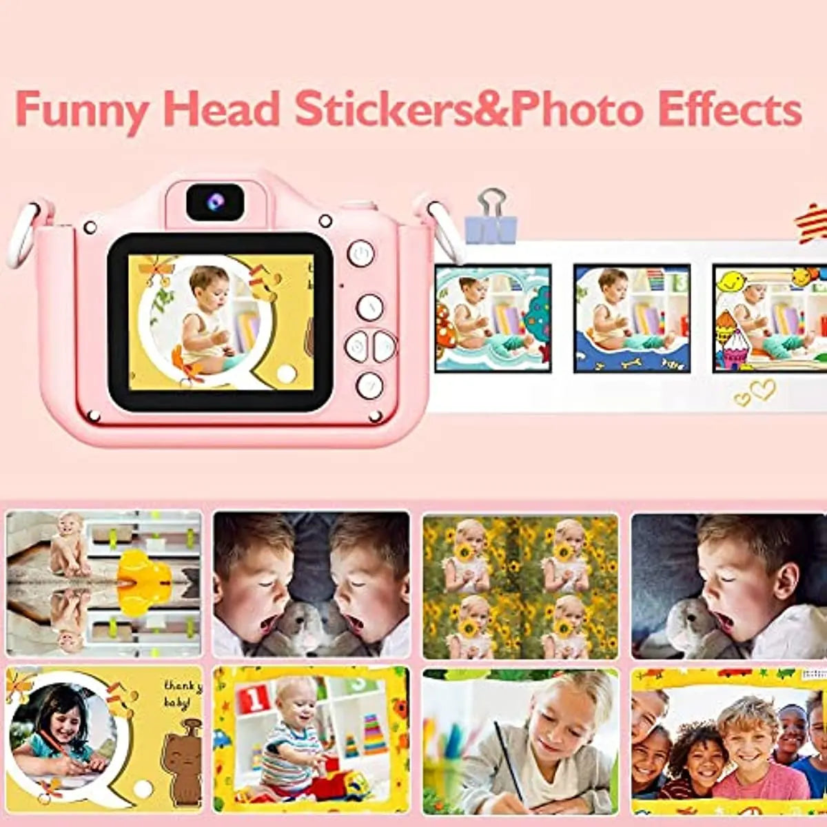 EZ Super Cute Children Camera 1080P HD Toddler Digital Video Camera 2.0-inch Kids Camera with Silicone Cases Toys for  Christmas