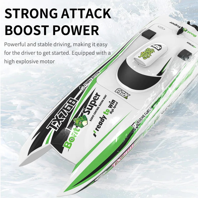 EZ TX768 RC Boat 2.4G Brushless High Speed Remote Control Ship 30km/h Professional Speedboat Watercraft Toys for Children Boys Gift