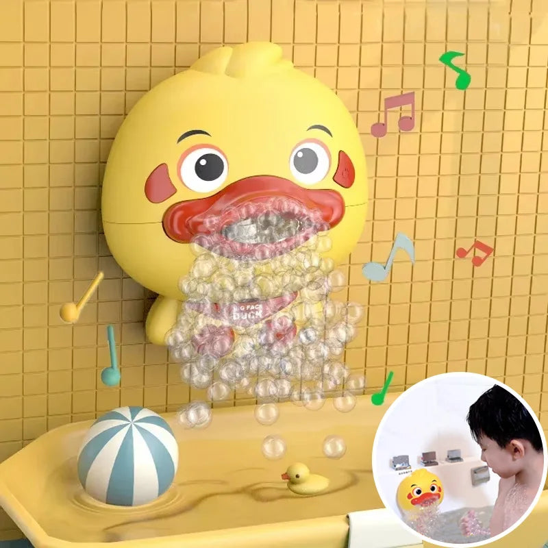 EZ Bubble Duck Baby Bath Toy Funny Toddler Bath Bubble Maker Pool Swimming Bathtub Soap Machine Bathroom Toys for Children Kids