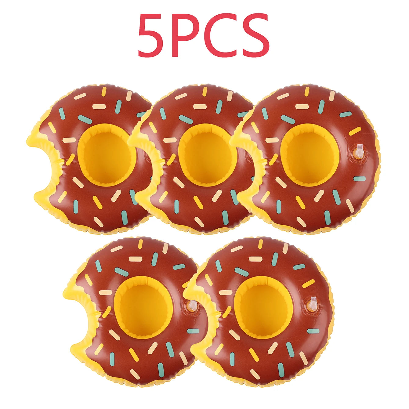 EZ 5/10PCS inflatable cup holder set tray, inflatable swimming pool drink holder floating coaster, summer swimming pool party.