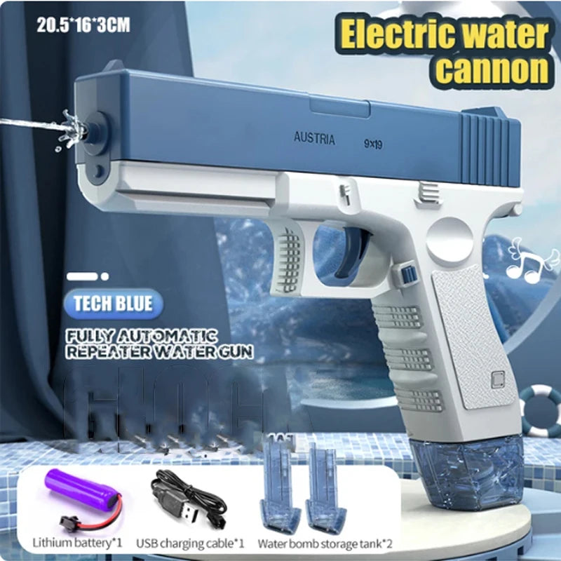 EZ New Summer Water guns Electric Pistol Shooting Toy Full Automatic Outdoor Beach Gun Summer Water Toy For Kids Boys Girls Adults