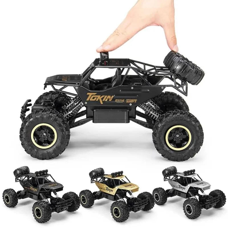 EZ 1:12/16 RC Car Remote Control Car Off Road Truck Metal Shell LED Headlights Offroad Monster 4WD All Terrain RC Truck Toy for Kid
