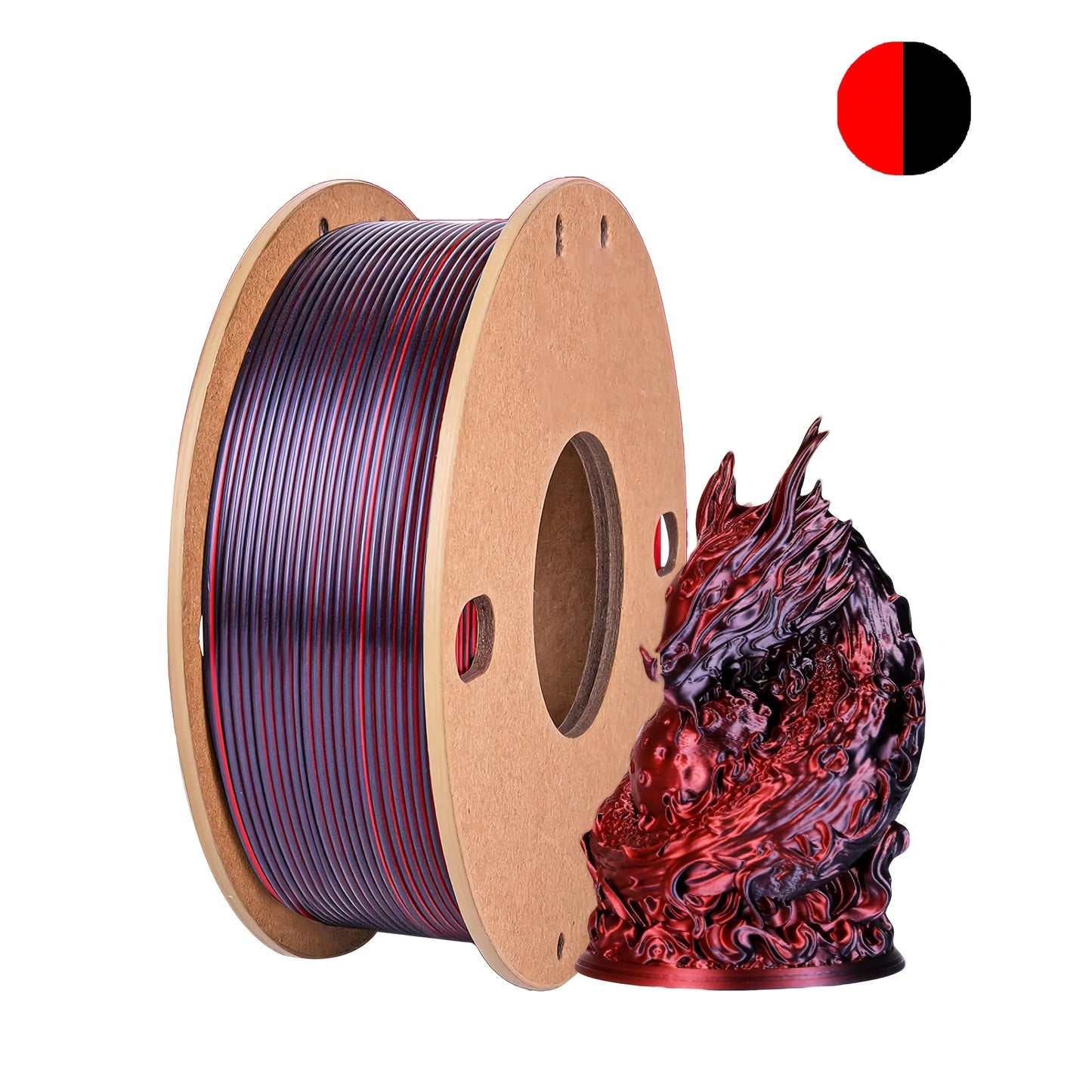 EZ Three color PLA silk filament 250g per roll net weight, suitable for FDM 3D printers, 1.75mm silk PLA 3D printing material.