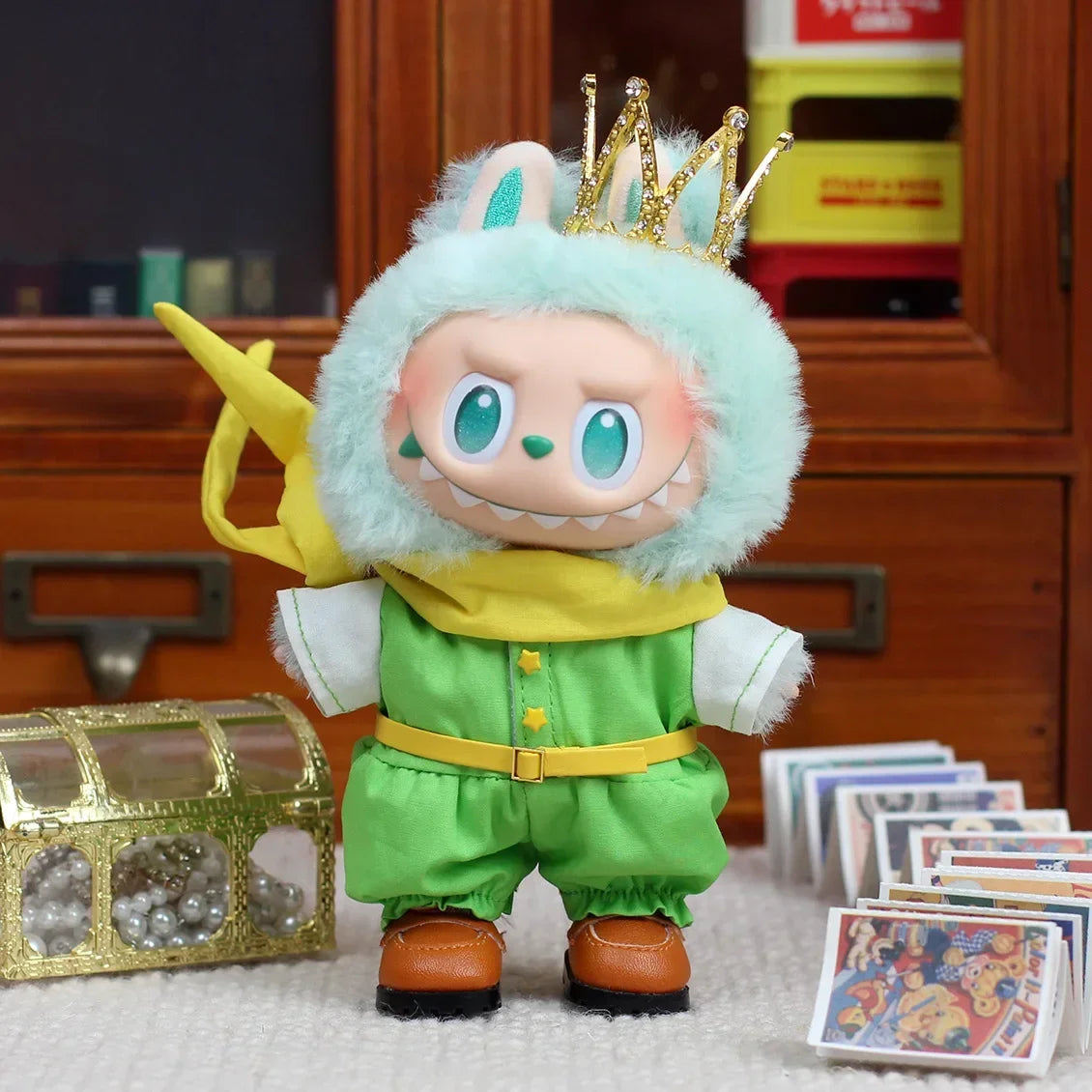 EZ 15/17cm Labubu Doll Cosplay Clothes Set Prince and King Outfit for Ropa Labubu Display