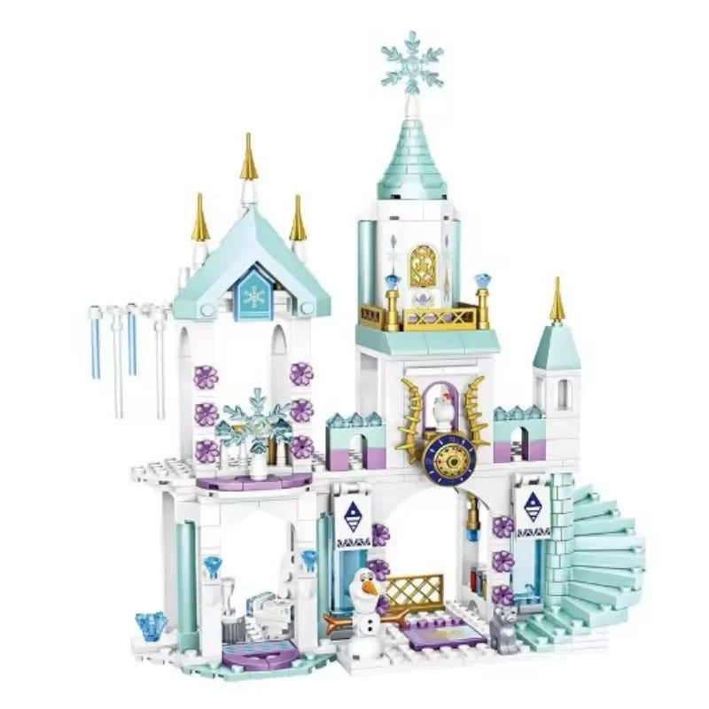 EZ Disney Frozen Princess Snow Castle Building Blocks Toys Sets Movies Educational Assembled Toys DIY Gifts For Girls