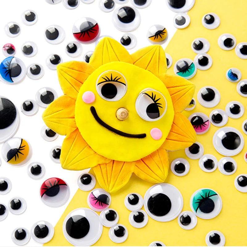 EZ 100pcs/200pcs Self-adhesive Googly Wiggle Eyes for DIY Scrapbooking Crafts Projects DIY Dolls Accessories Eyes Handmade Toys GYH
