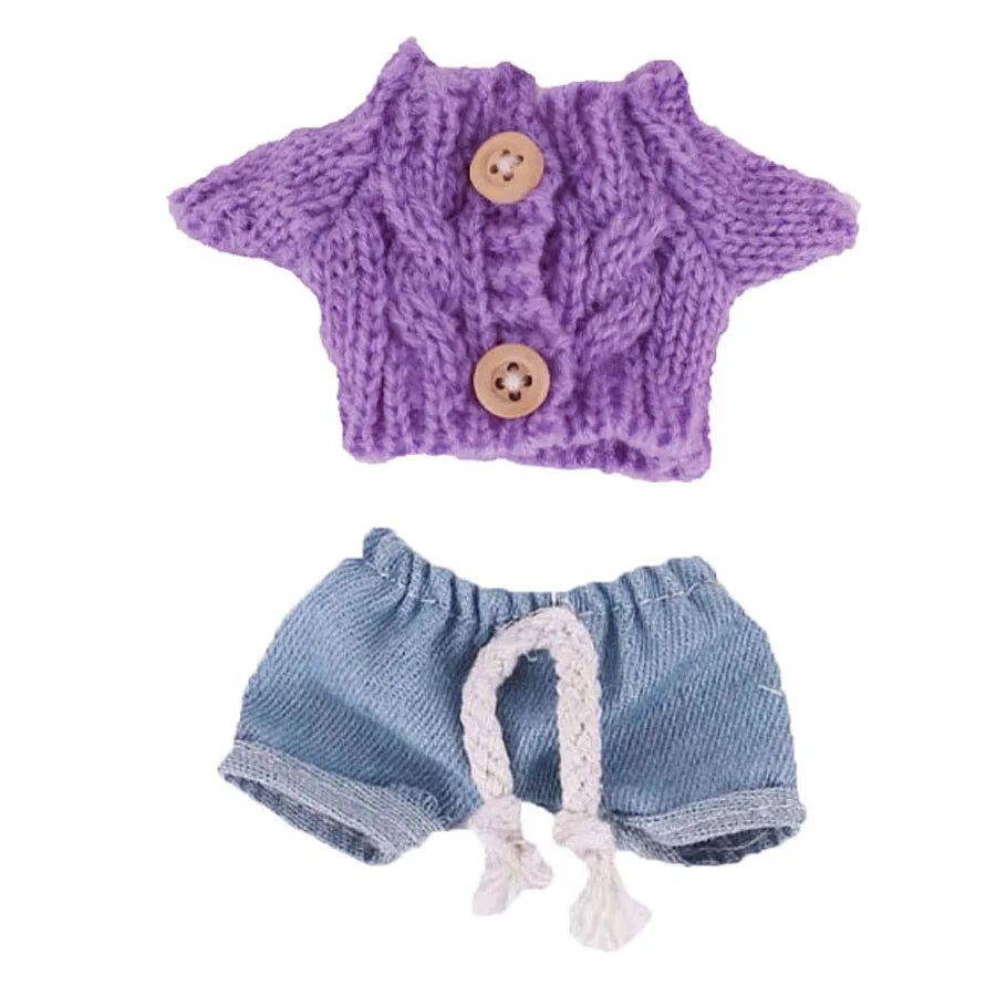 EZ Doll Sweater Pants Shoes set For labubu Clothes 17 cm Doll Accessories,Toys For Girls,Christmas Festival Birthday Present