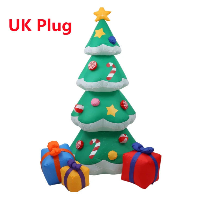 EZ 2.1M/7FT Christmas Inflatable Xmas Tree With LED Lights Outdoor Ornament Christmas Gift Party New Year Indoor Decoration Toys