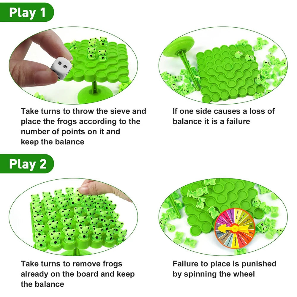 EZ Fun Frog Balance Tree Children Montessori Math Toys Balancing Board Game Parent-child Interaction Tabletop Balance Game Toy Gift