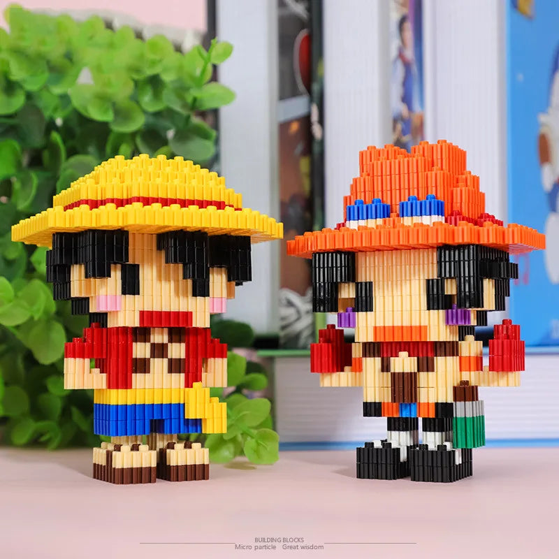 EZ One Piece Connection Building Blocks Luffy Chopper Nami Sanji Zoro Usopp Ace Franky Brook Robi Diamond Brick Figure Toy For Kids