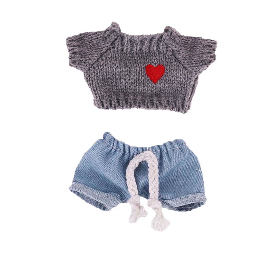 EZ Doll Sweater Pants Shoes set For labubu Clothes 17 cm Doll Accessories,Toys For Girls,Christmas Festival Birthday Present