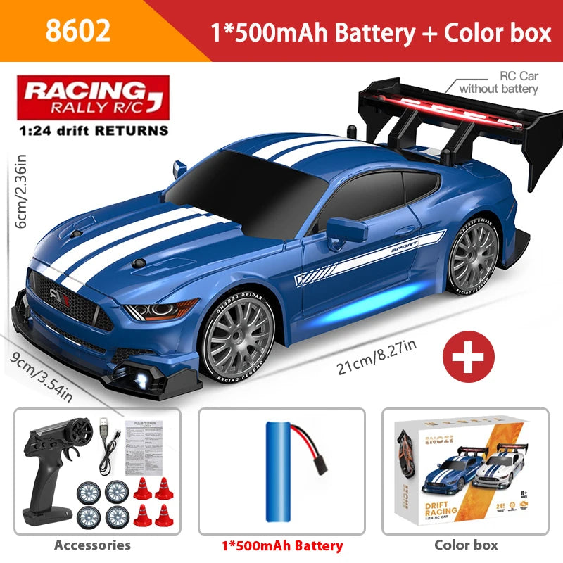 EZ 4WD Remote Control Car RC Drift 1:24 20KM/H High Speed Vehicle with LED Lights Racing Sport Toy for Adults Boys Girls Kids Gifts
