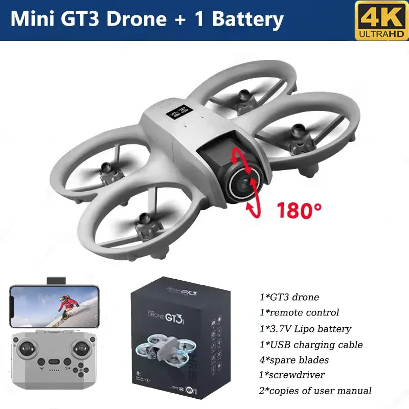 EZ NEW Drones GT3 GPS 8K Professional HD 180° Dual Cameras 5G WIFI Brushless Motors Obstacle Avoidance FPV Foldable Quadcopter Toys