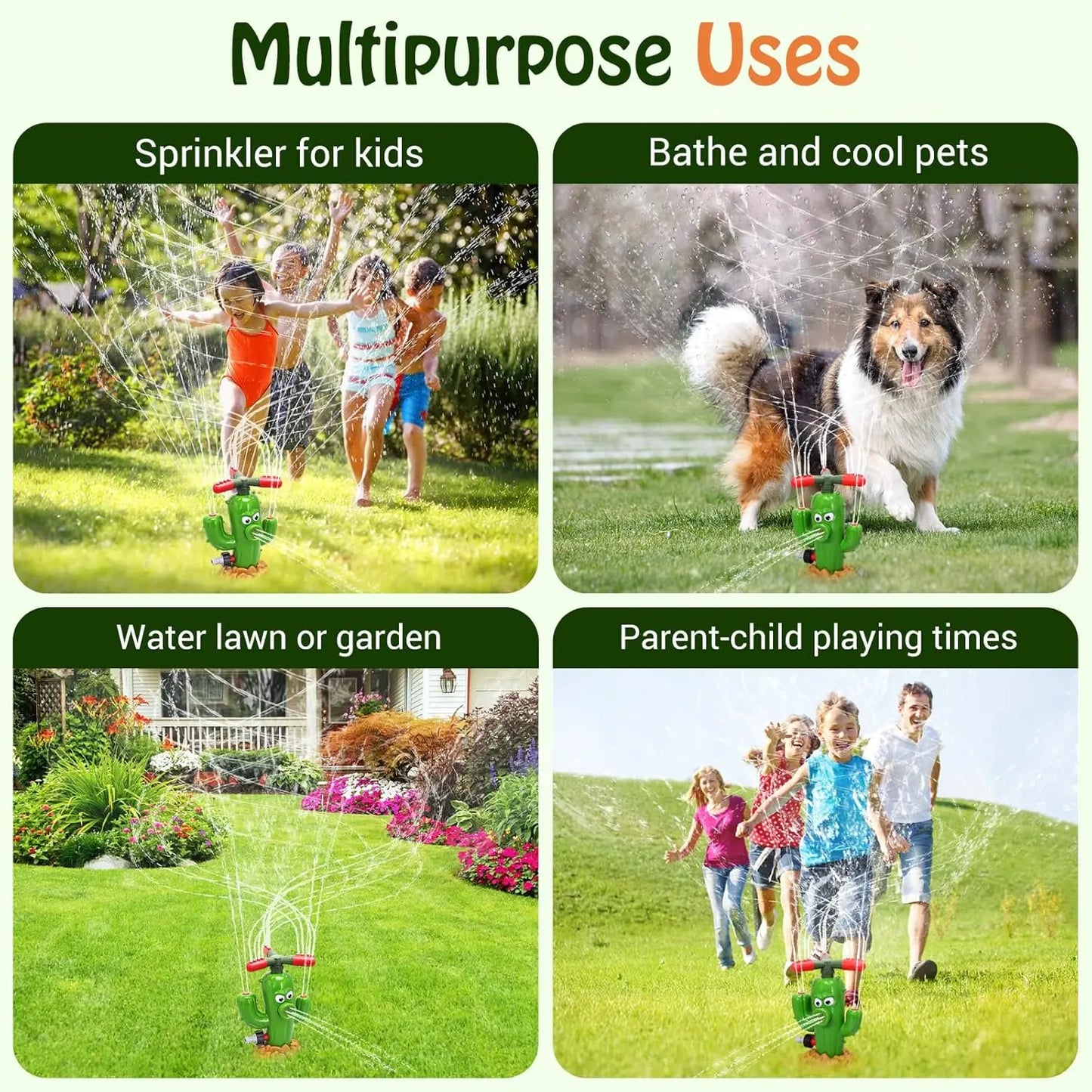 EZ Hydrant Sprinkler Outdoor Water Spray Toy Backyard Garden Water Toys Summer Yard Cartoon Splash Sprinkler Baby Bath Toy for Kids