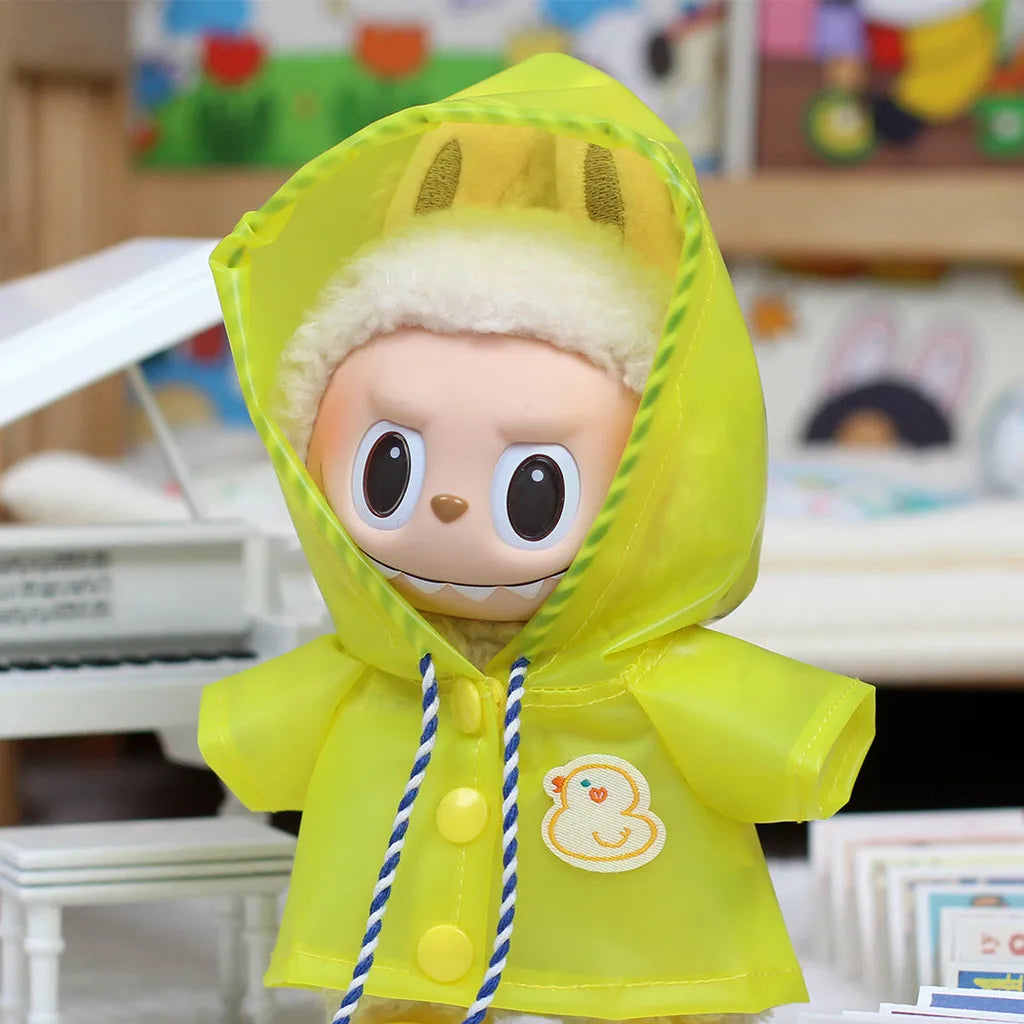 EZ Mini Doll'S Clothes Outfit Accessories For Ropa Labubu Idol doll Raincoat short rain boots rain shoes Clothing Gift