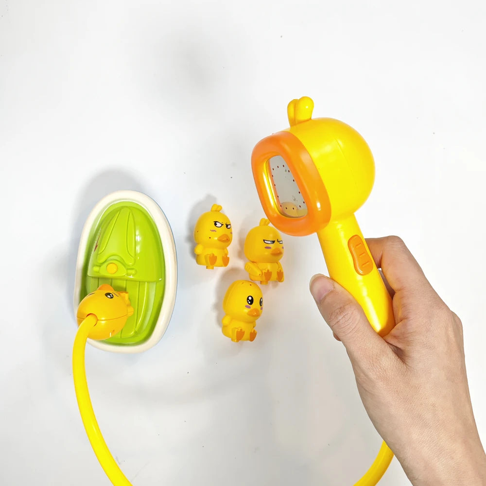 EZ Baby Shower Bathroom Water Playing Little Yellow Duck Flower Shower Divine Device Water Spray Water Playing Toy
