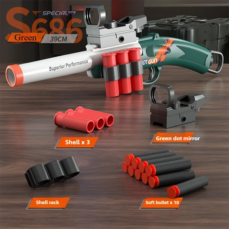 EZ S686 Throwing Shell Toy Gun Soft Bullet Airsoft Launcher Outdoor Sports CS Game Pistola Shooter Fun Toy for Boys Gift