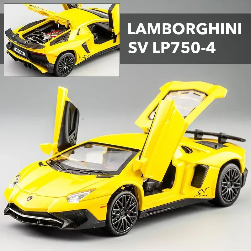 EZ 1:32 Lamborghinis SV LP750-4 Alloy Sports Car Model Diecast & Toy Metal Vehicle Simulation Car Model Collection Children's Gifts