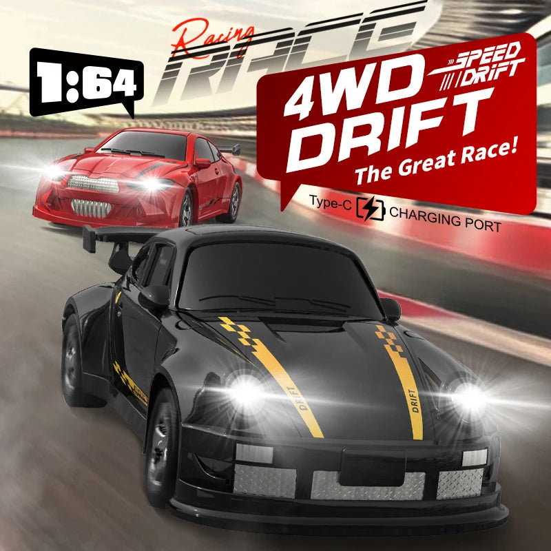 EZ 2025 New Kf20 1:64 Drift Rc Car Four-wheel remote-controlled racing car Full proportions Desk Competition Toy Boys Ideal gifts.