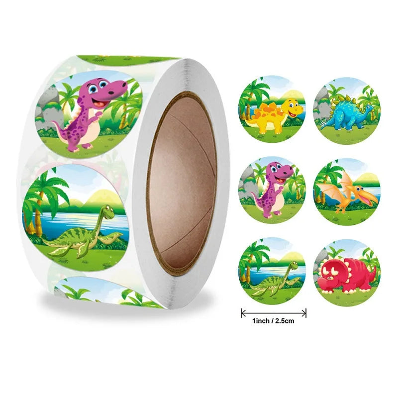 EZ 100-500pc Stickers Rolling Animal Roll Stickers Small Cute Game Sticker DIY Gift Sealing Label Decoration
