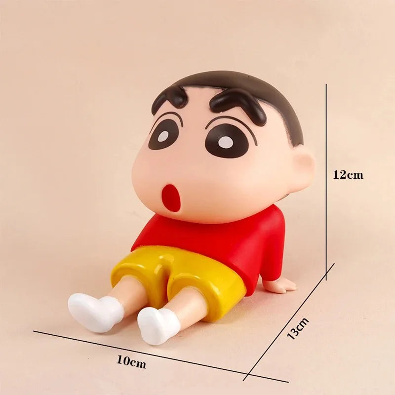EZ Crayon Shin-Chan Anime Figure Phone Holder Kawaii Desktop Ornaments Phone Support Mini GK Collection Decoration Toys Gifts
