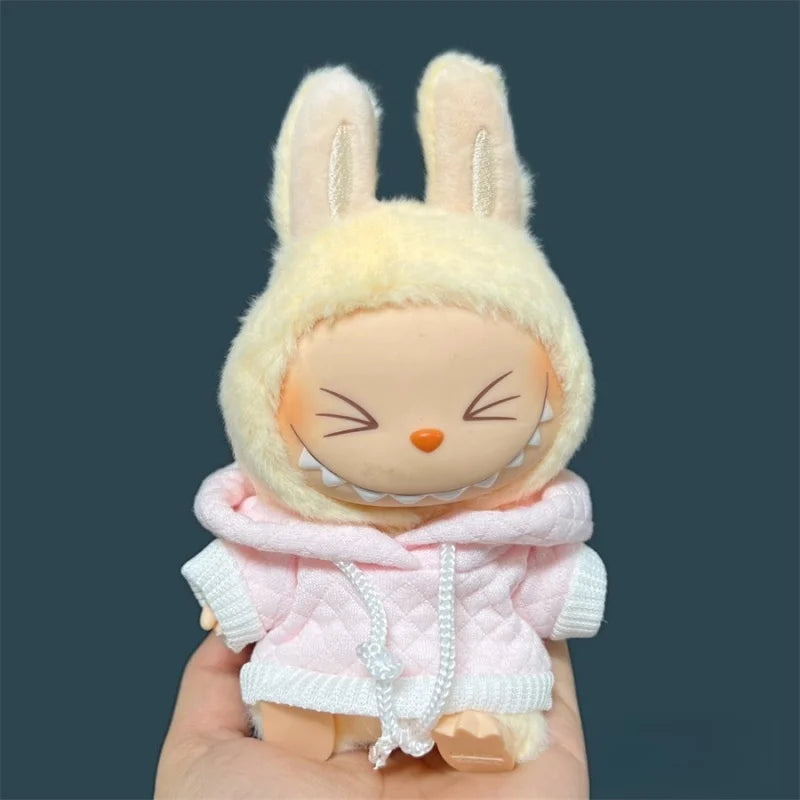 EZ 2025 New MIni Plush Doll'S Clothes Outfit Accessories for Labubu V1 V2 Dolls Clothes Accessories DIY Gift