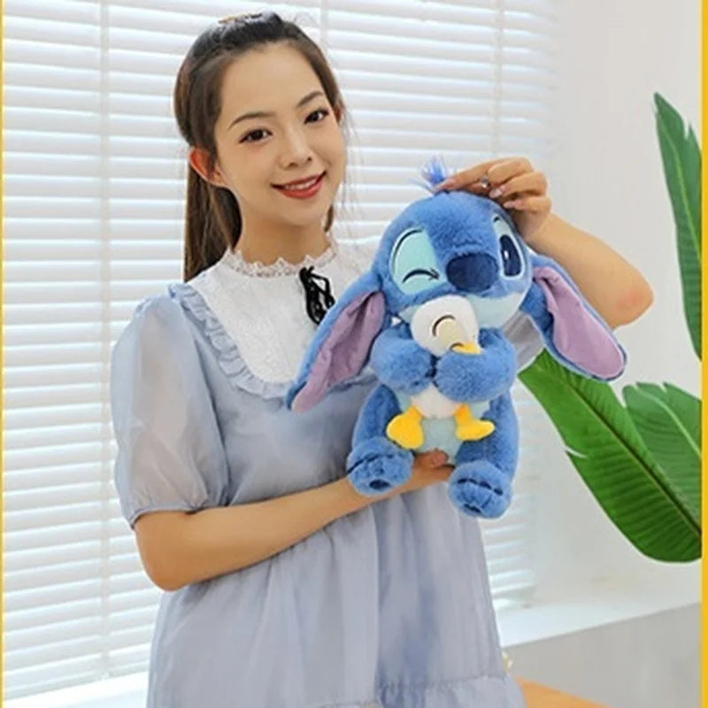 EZ Disney 30cm Lilo And Stitch Plush Toys Anime Plushie Stich Dolls Kawaii Donald Duck Ornaments Stuffed Gift Kids Christmas Gift