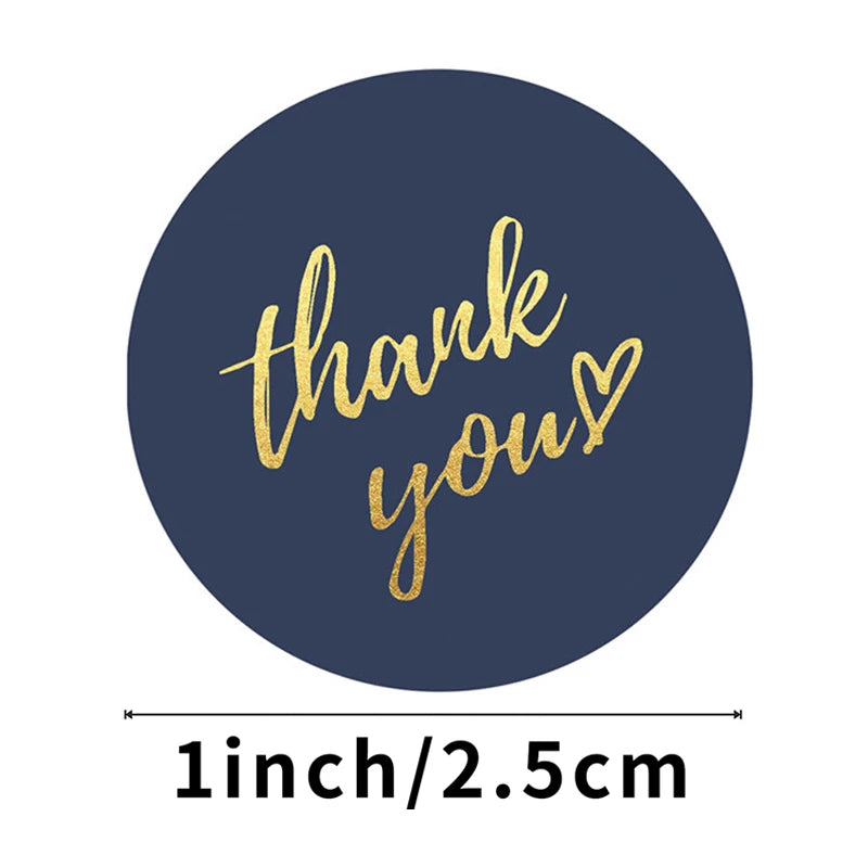 EZ 50-500pcs 1inch Blue Thank You Stickers For Envelope Sealing Labels Stationery Supplies Handmade Wedding Gift Decoration Sticker