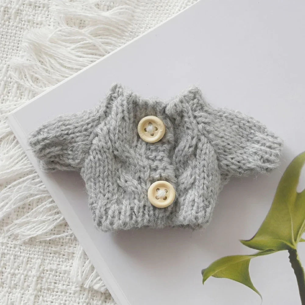 EZ Mini Doll'S Clothes Outfit Accessories For Labubu for Elf doll Knitted Christmas Love twisted solid Santa sweater Clothing