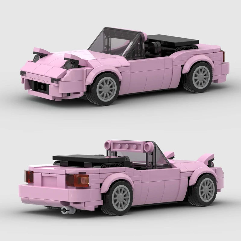 EZ Mini Cabrio MOC Open Car Vehicle City  Racer Runabout Building Blocks Brick Cabriolet Supercar Kids Toys Gift Boys