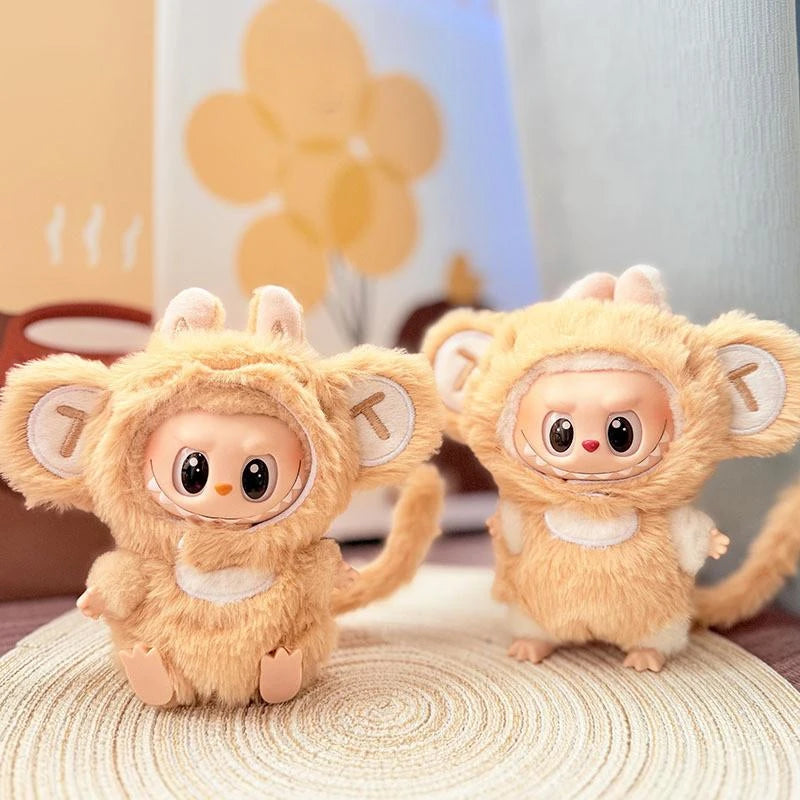 EZ Mini Doll'S Clothes Outfit Accessories For 15-17cm Ropa Labubu and 10cm cotton doll Cute monkey adventure suit Clothing