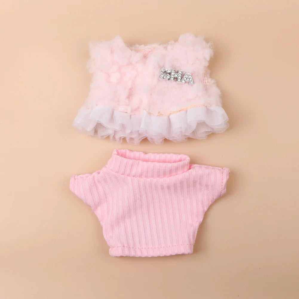 EZ 17cm Labubu Outfit Clothes Vinyl Face Doll Clothes Macaron Best Decoration Fashion Cloth Dolls Accessories[Clothes Only]