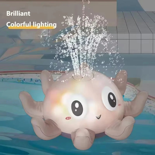 EZ Electric Octopus Whale Baby Bath Toys Automatic Sensing Squirting Water Spray Water Shower Toys for Kids Bath with LED Light