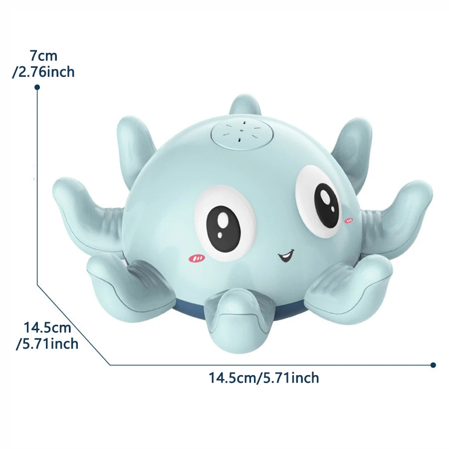 EZ Electric Octopus Whale Baby Bath Toys Automatic Sensing Squirting Water Spray Water Shower Toys for Kids Bath with LED Light