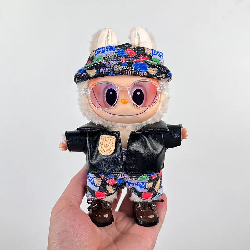 EZ For Labubu Clothes 17cm Labubu Plush Toy Pendant Clothes Replace Cute Fashionable Suit Fashionable And Cute Dress-up Accessories