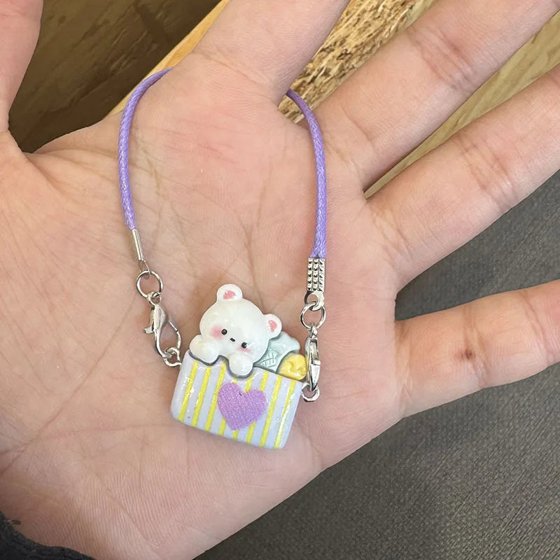 EZ Labubu Doll 15-17cm Mini DIY Pet carrying bag Dress Up Plush Toy Accessories Dollhouse Hanging Neck Accessories Dollhouse Pendan