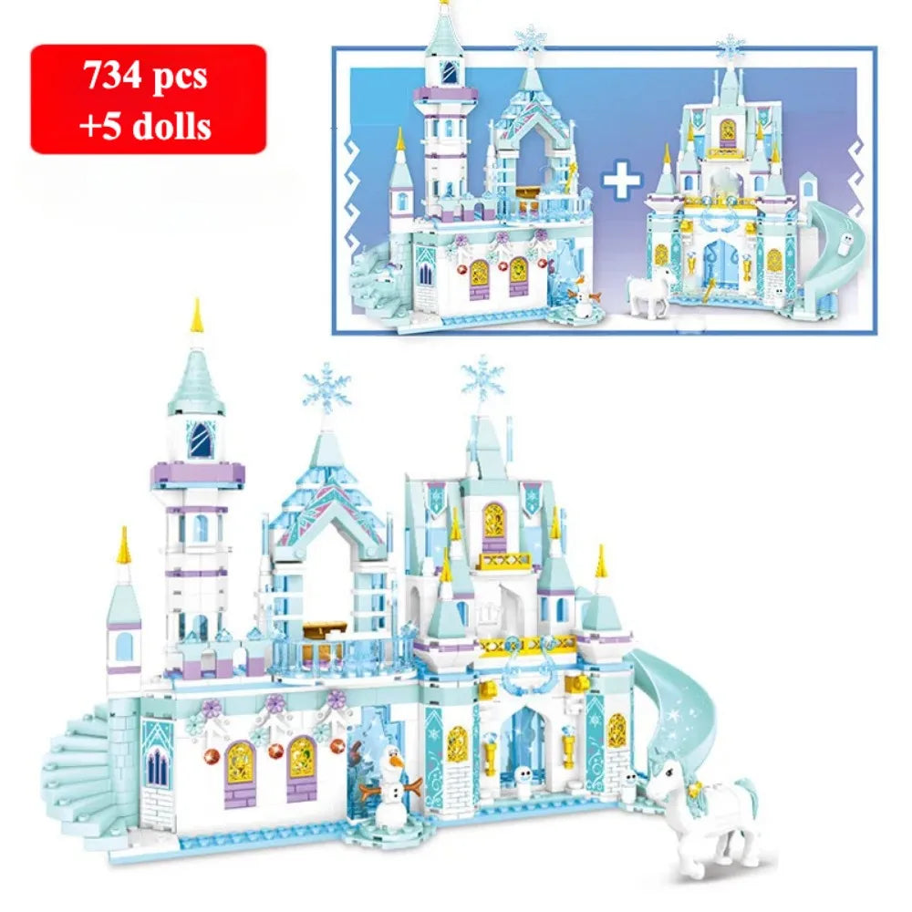 EZ Friends Princess Luxury Ice Castles Building Blocks Playground House Movies Bricks Classic Figures Set Toy for Girls DIY Gift