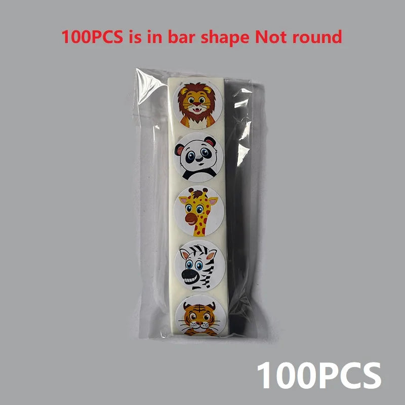 EZ 100-500pc Stickers Rolling Animal Roll Stickers Small Cute Game Sticker DIY Gift Sealing Label Decoration