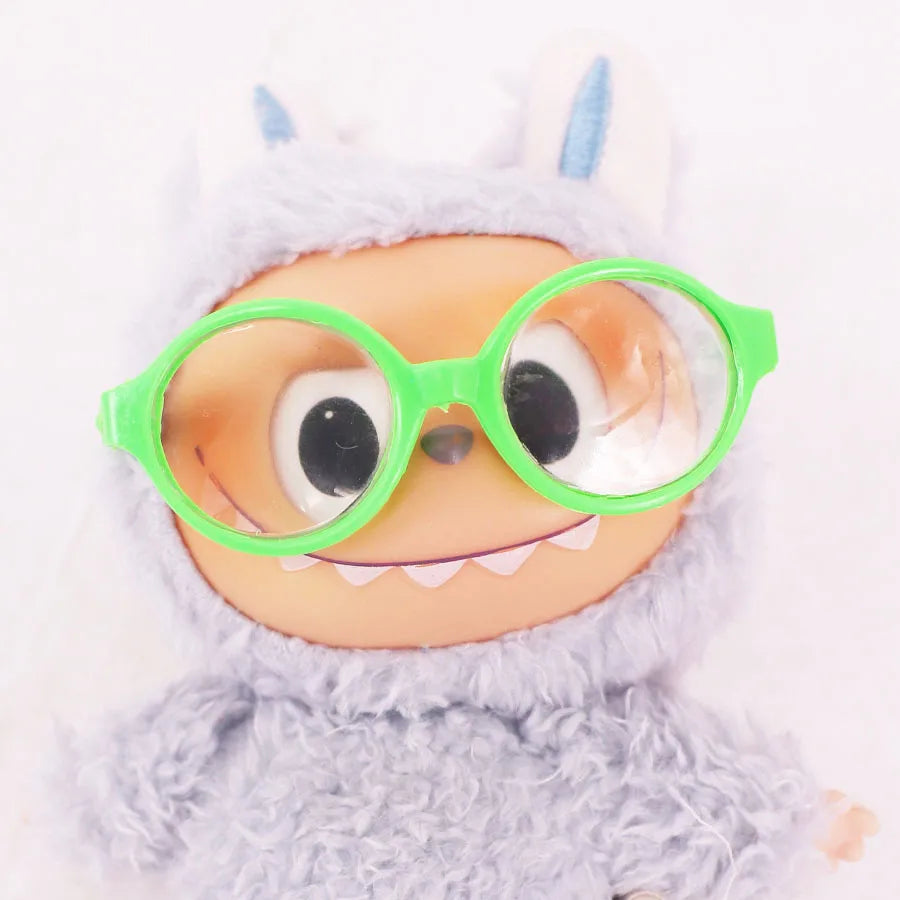 EZ For 15-17cm Labubu Doll Clothes Dress Hair Band Canvas Shoe Accessories Kpop Idol EXO Clothing Labubu Decoration Glasses,Gift