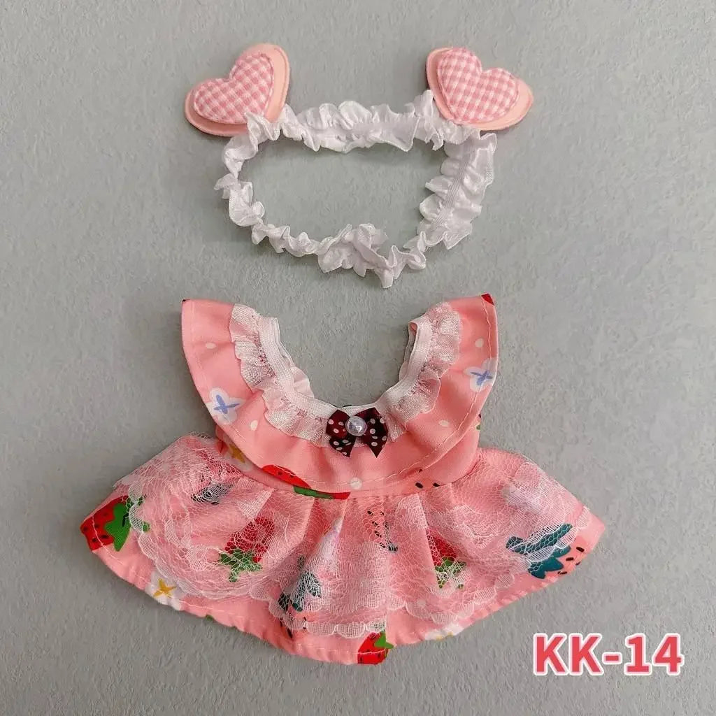 EZ 20cm Plush Doll'S Clothes Outfit Accessories For Korea Kpop Exo Labubu Idol Dolls Lolita set cute little princess skirt Clothing