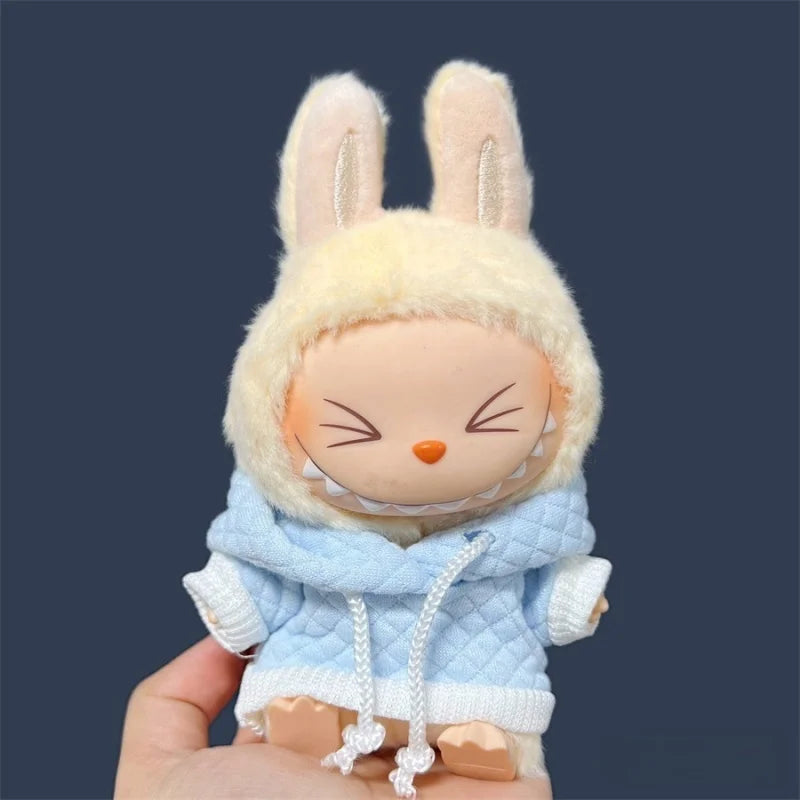 EZ 2025 New MIni Plush Doll'S Clothes Outfit Accessories for Labubu V1 V2 Dolls Clothes Accessories DIY Gift