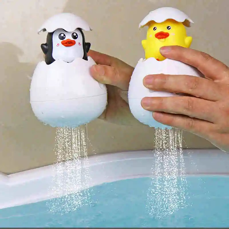 EZ Kids Bath Toys Baby Cute Duck Penguin Egg Water Spray Sprinkler Bathroom Sprinkling Toy Beach Shower Swimming Toddler Toys Gift