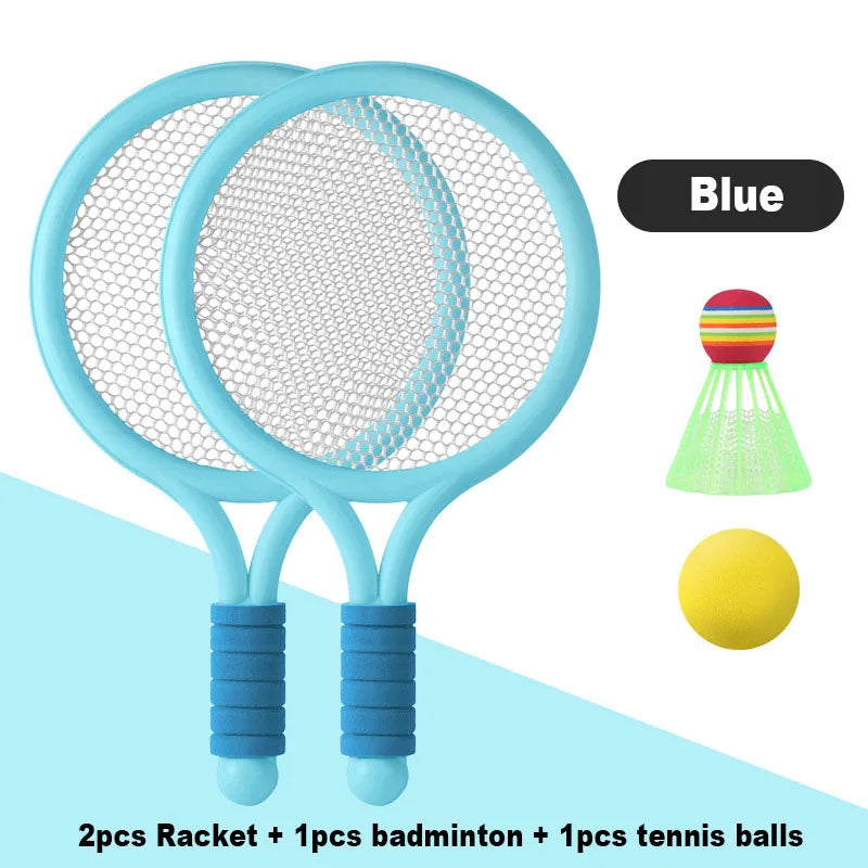 EZ Racket Tennis for Children Outdoor Sports Badminton Racket Kindergarten Toy Set for 3-12years Old Badminton Sets