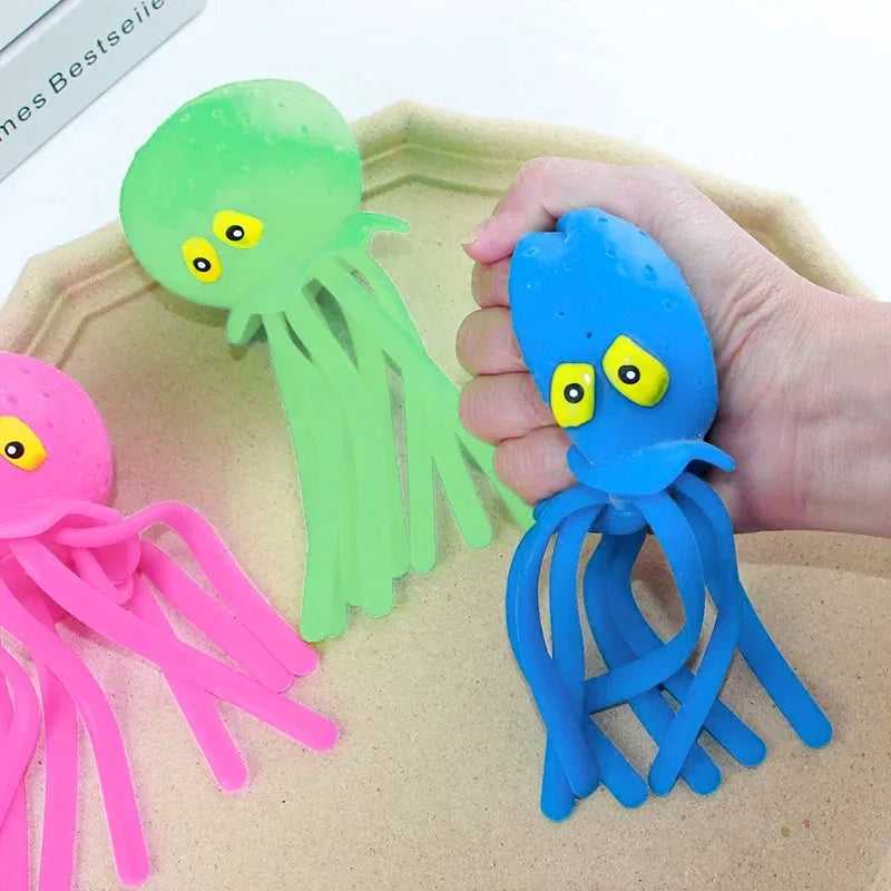 EZ Baby Bath Toys Sponge Water Absorbing Octopus Squeezing Stress Relief Toys Summer Swimming Play Water Toy for Children