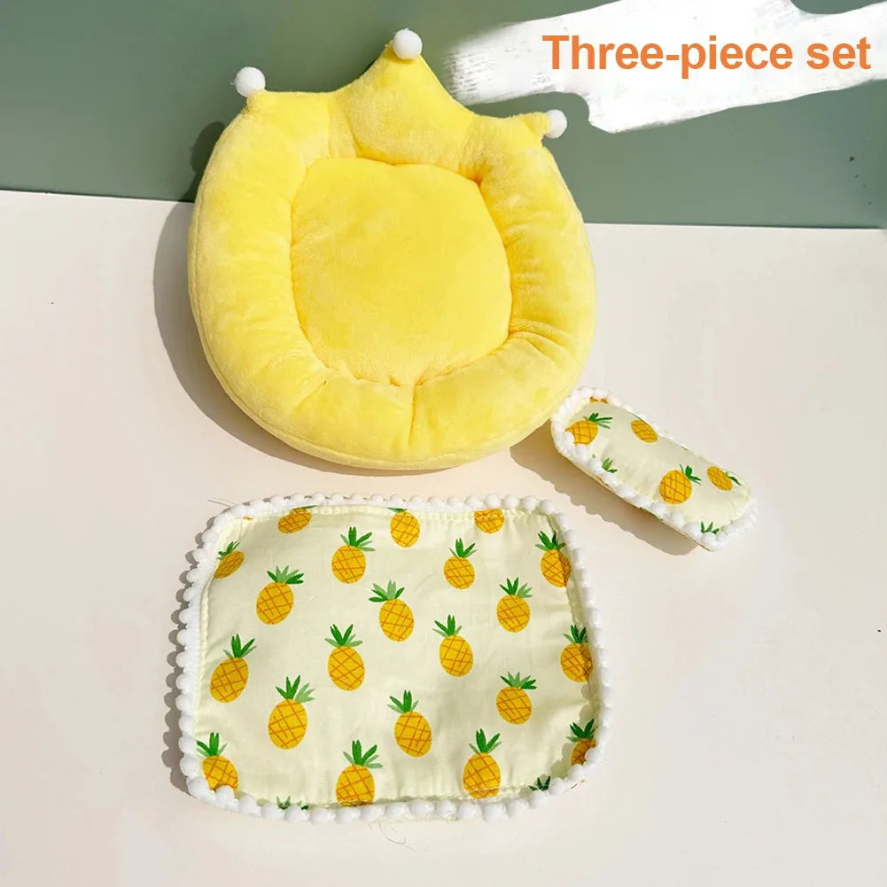 EZ Ropa Labubu For 15/17cm Labubu Doll Quilt and Pajama Set Three-piece Set Cosy Baby Bed Home Warmth Toy Girl Gift
