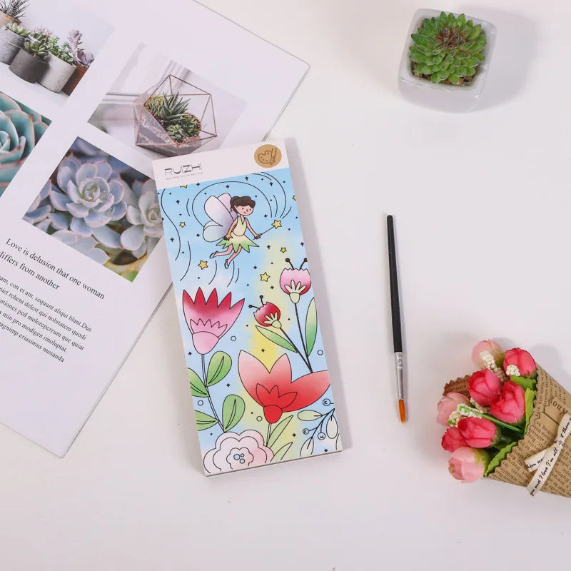 EZ 12 pages Children's Watercolor Coloring Book,Drawing Toys For Children Birthday, Thanksgiving, Halloween, Easter, Christmas gift