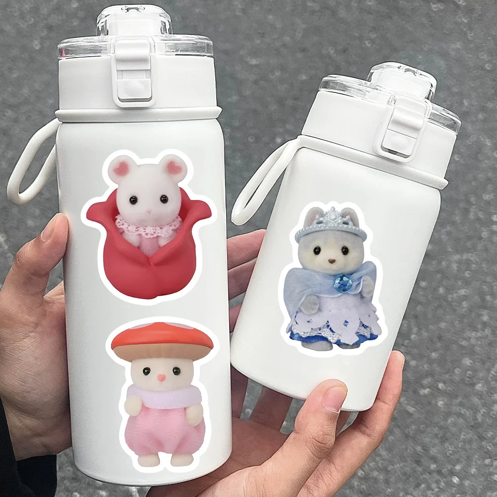 EZ 55pcs Calico Critters Stickers Laptop Scrapbook Decoration Graffiti Decals Skateboard Laptop Waterproof Sticker