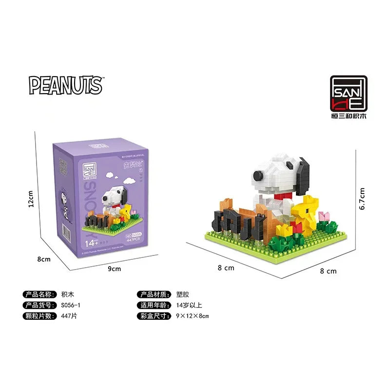 EZ Snoopy Diamond Building Blocks Assembly Street View Model Character Scene Dog Mini Bricks Figure Toys For Christmas Gifts