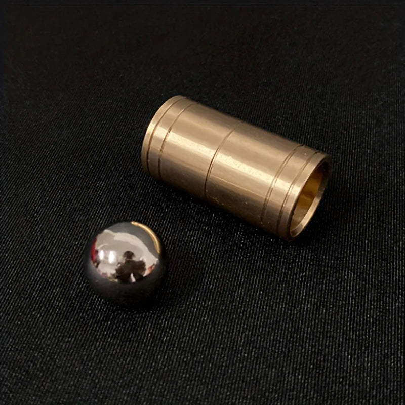 EZ Ball & Tube Mystery (Brass) Close up Magic Tricks Illusions Gimmick Fun Magic Balls Rises Falls Stage Magic Magician Toys