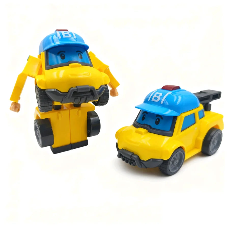 EZ 6pcs/set Cartoon Robocar Poli Action Figures Transformation Anime Hand Deformation Car Model Airplane Gift Toys Robots For